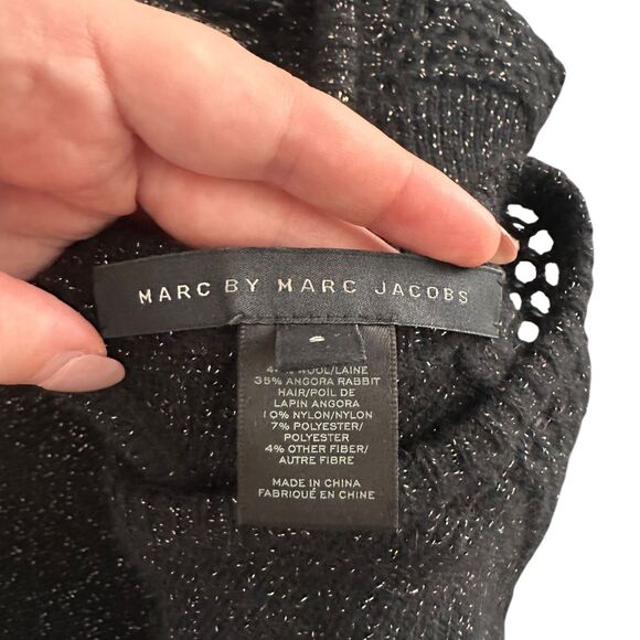 MARC BY MARC JACOBS Glitter Open Back Sweater Dress Black Small‎ - Picture 2 of 6